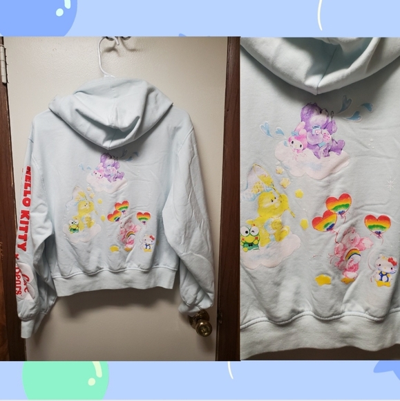 Hello kitty x Care Bears baby Blue Cropped Sweater - Picture 3 of 3